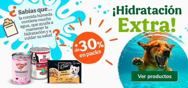 +30% dto en packs de comida húmeda para perros.