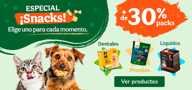  +30% dto en packs de snacks para tu peludo.
