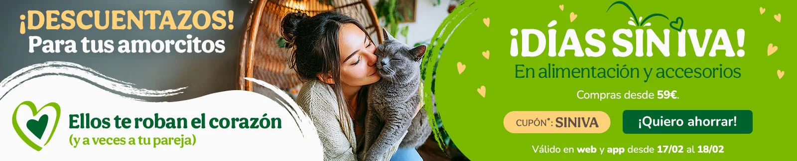 &iexcl;D&iacute;as sin IVA! En alimentaci&oacute;n, accesorios e higiene. Cup&oacute;n SINIVA