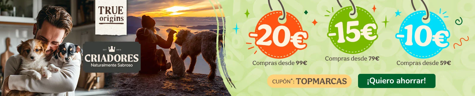 Hasta 20&euro; dto en Criadores y True Origins.