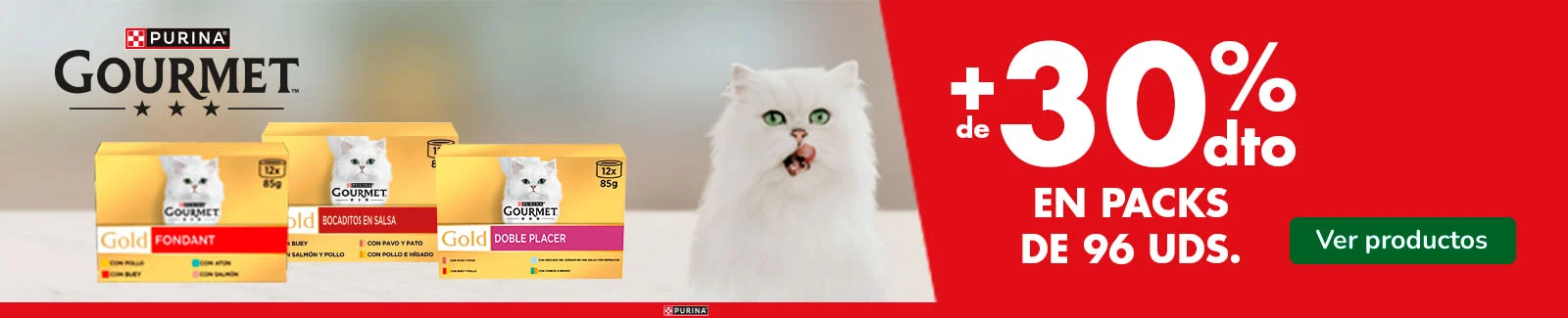 Gourmet: +30% dto en packs de comida h&uacute;meda para gatos.