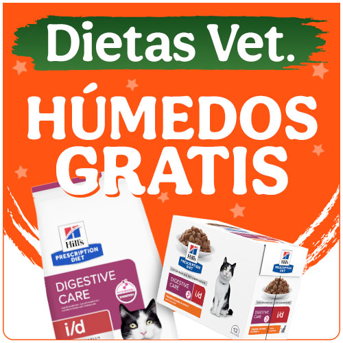 Pienso veterinario para gatos con húmedos de regalo.