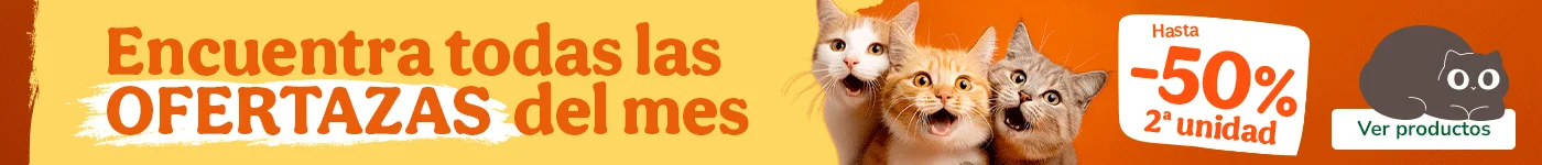 Hasta 50% de descuento en la 2ª unidad en todas las ofertas para gato.