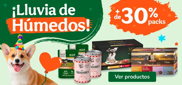  +30% dto en packs de comida húmeda para perros.