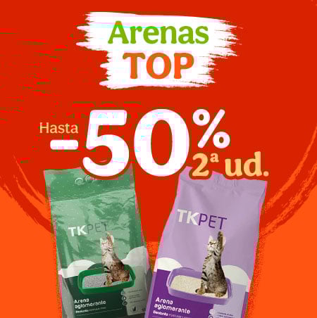 Arenas para gatos: Hasta 50% de descuento en la segunda unidad.