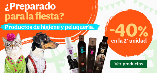40% dto en la 2ª unidad de productos de higiene y peluquería para tu peludo.