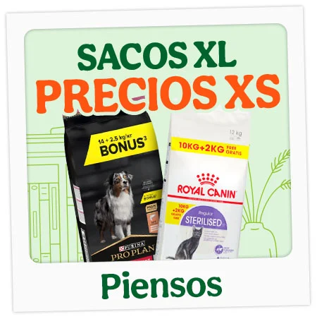 Formatos de pienso grandes con precios pequeños.