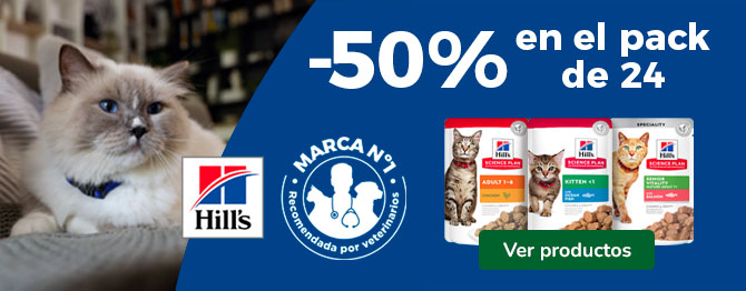 Hills: -50% de dto en pack de 24 uds en alimentación húmeda para gato