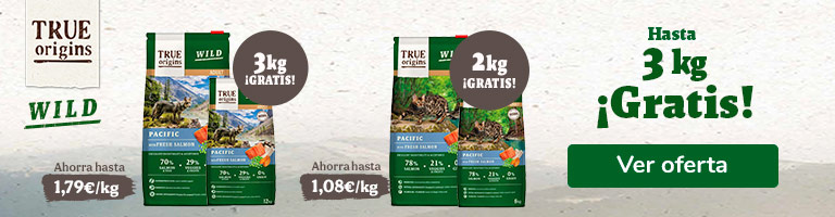 Pienso perro 12+3kg ¡gratis! gato 6+2 ¡gratis! con True Origins