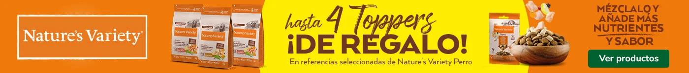 Nature's Variety: ¡Llévate hasta 4 toppers gratis con tu compra de pienso para tu perrito!