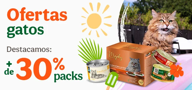  +30% dto en packs de comida húmeda para gatos.
