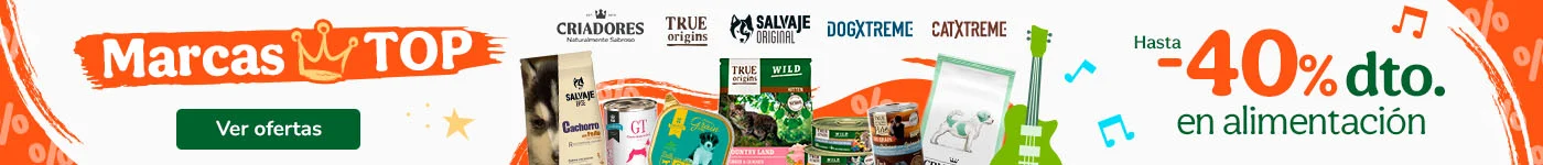 Hasta 40% dto en marcas seleccionadas para tu peludo.