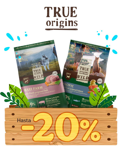 True Origins: Hasta 20% dto en pienso para tu peludo.