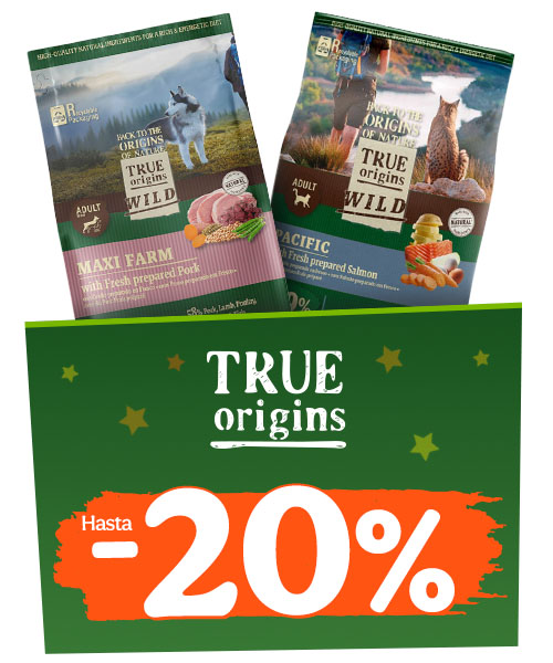 True Origins: Hasta 20% dto en pienso para tu peludo.