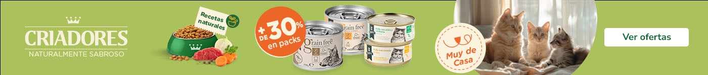Criadores: Más del 30% dto en packs húmedos para gatos.