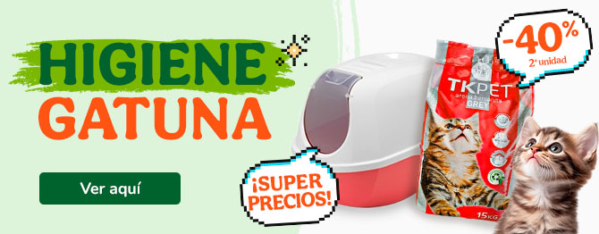 Tkpet: Areneros con superprecios y 40% de descuento en la 2ª unidad de arenas.