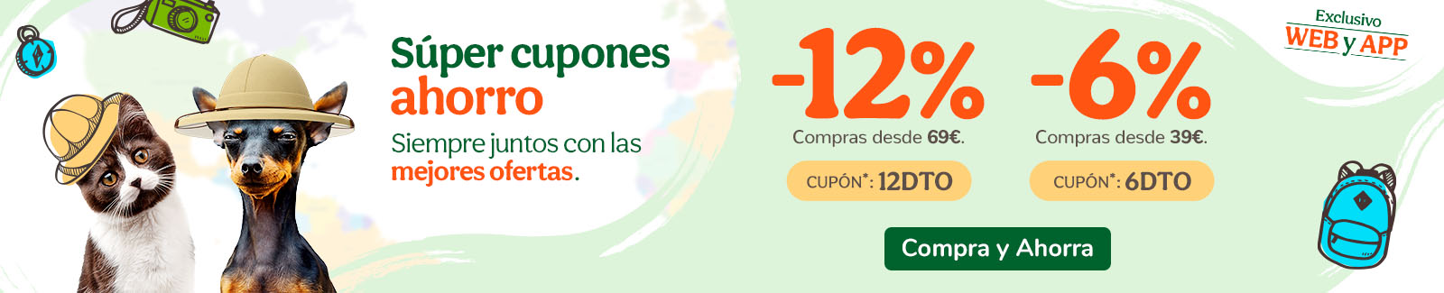 -12% o -6% DTO en tu compra con los cupones 12DTO O 6DTO