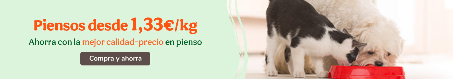 Piensos desde 1,33€/kg ¡Ahorra con la mejor relación calidad-precio!