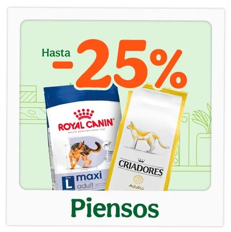 Hasta 25% dto en pienso para tu peludo.