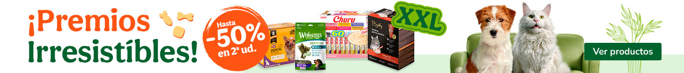 Hasta 50% dto en la 2ª unidad de snacks para tu peludo.
