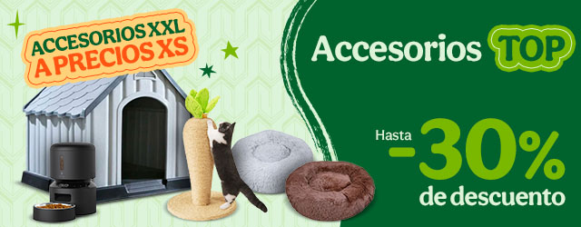 Hasta 30% dto en accesorios para tu peludo.