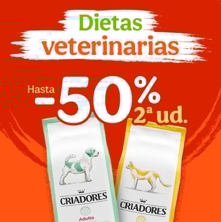 Dietas veterinarias mixtas: Hasta 50% de descuento en la segunda unidad de dietas veterinarias para perros y gatos.