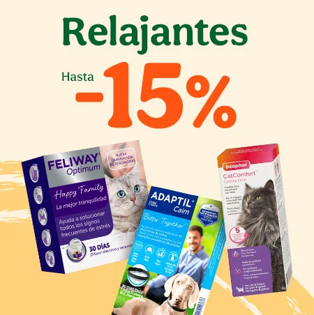 ¡Hasta 15% de descuento en relajantes para tu mascota!