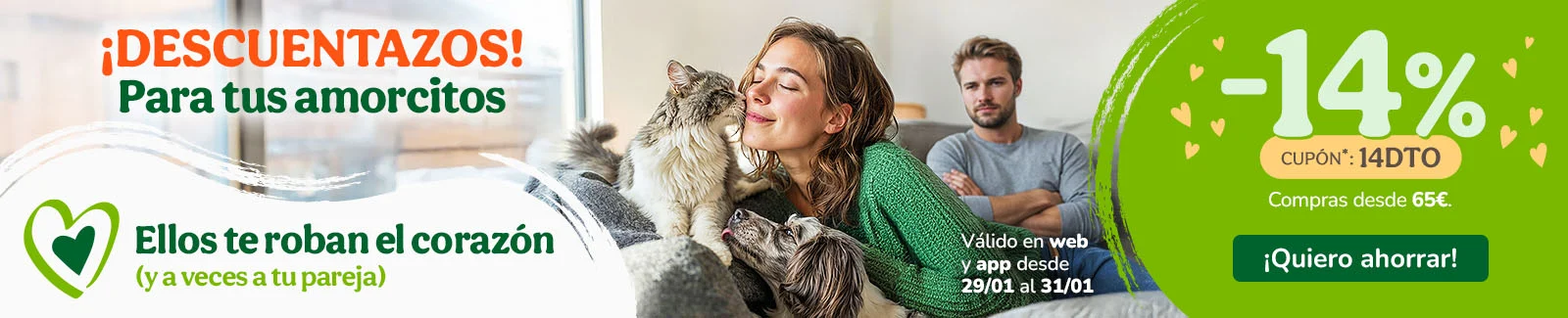 -14%  de dto. en alimentaci&oacute;n, accesorios y productos de higiene. Cup&oacute;n 14DTO