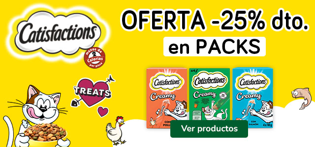 Catisfaction: 25% dto en packs de snacks para gatos.