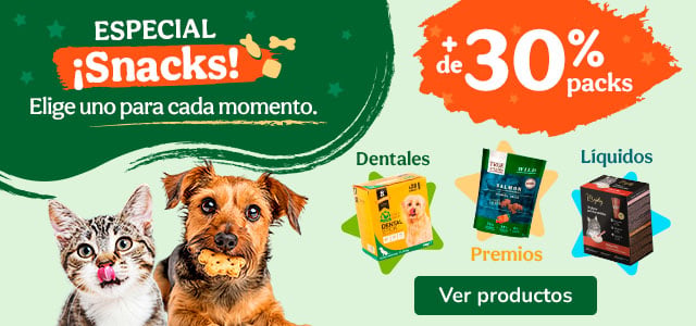  +30% dto en packs de snacks para tu peludo.