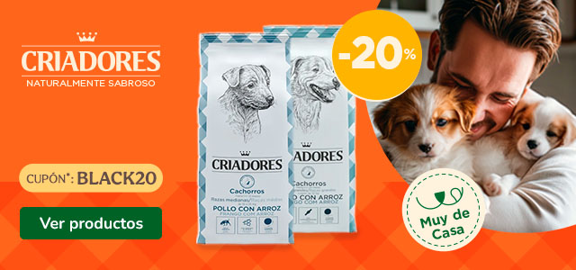 Criadores: 20% dto en piensos para cachorros.