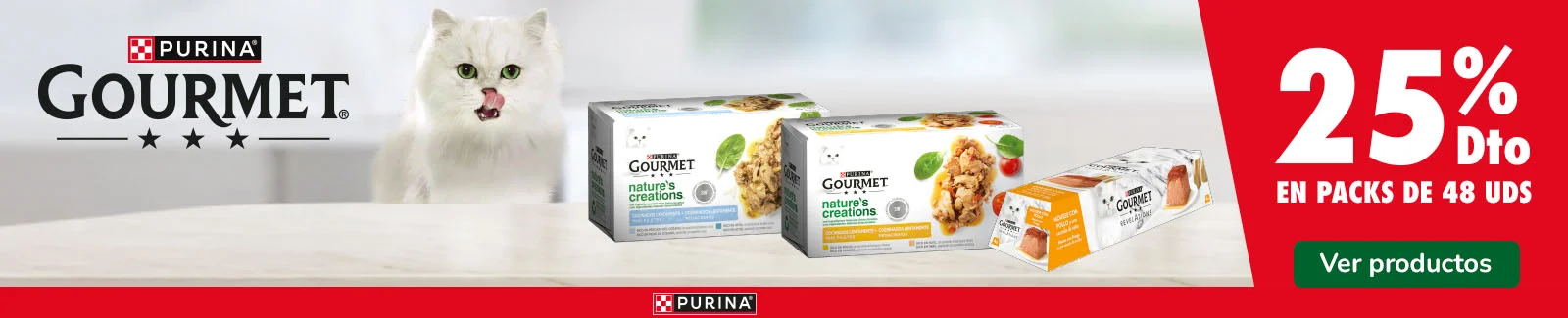 Gourmet: 25% dto en packs de 48 h&uacute;medos para gatos.