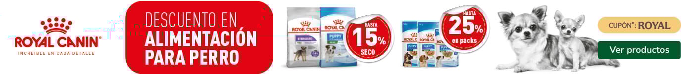 Royal Canin: Hasta 15% dto en pienso y hasta 25% dto en packs de 48 húmedos para perro.