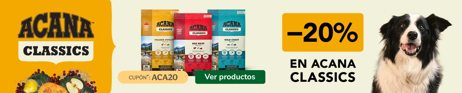 Acana: 20% dto en pienso para perros.