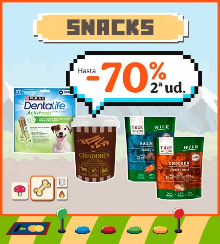 Snacks: Hasta 70% de descuento en la 2ª unidad de snacks para tu peludo.