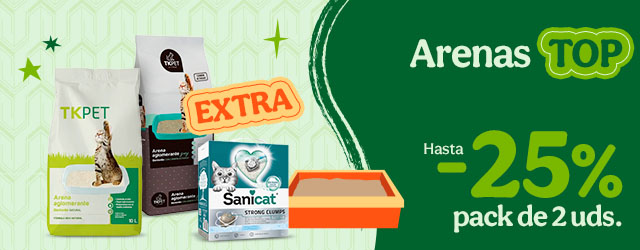 Hasta 25% dto en packs de 2 arenas.