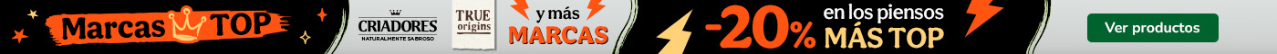 Hasta 20% dto en marcas exclusivas seleccionadas Criadores, True Origins Pure, True Origins Wild y Dogxtrem.