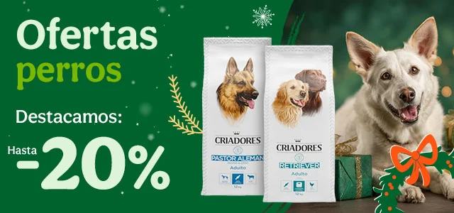 Criadores: Hasta 20% dto en piensos y +30% dto en packs de 12 húmedos para perro.