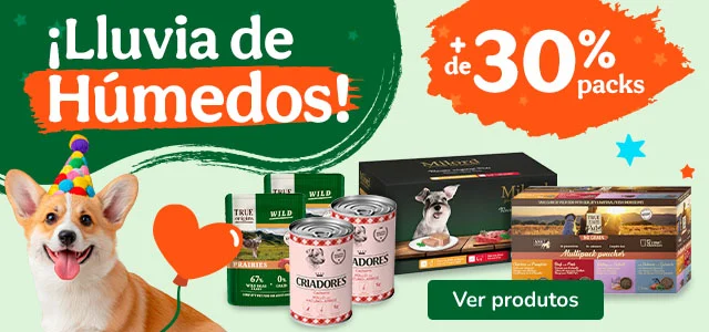  +30% dto en packs de comida húmeda para perros.