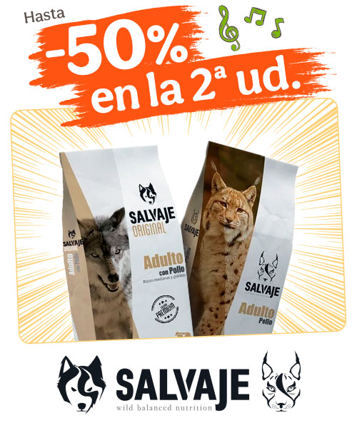Salvaje: Hasta 50% dto en la 2ª unidad de pienso para tu peludo.