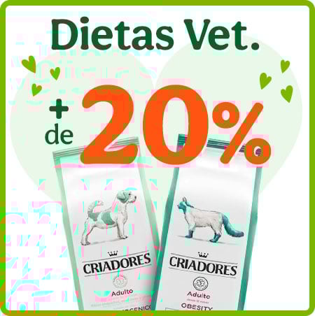  +20% dto en dietas veterinarias para tu peludo.