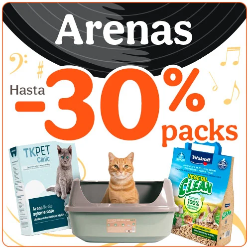 Hasta 30% dto en arenas y areneros con superprecio.