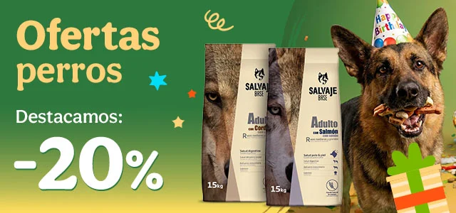Salvaje Base: 20% dto en sacos grandes de pienso para perros.