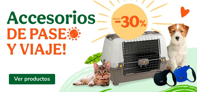 Hasta 30% dto en accesorios para tu peludo.