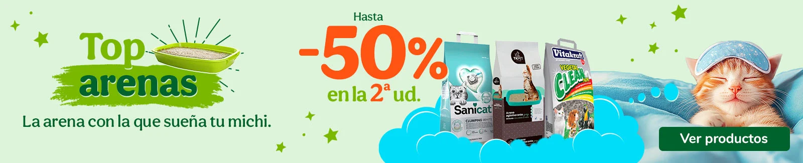 Top arenas: hasta -50% de dto en la 2 unidad