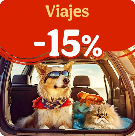 15% dto en productos de viaje para tu peludo.