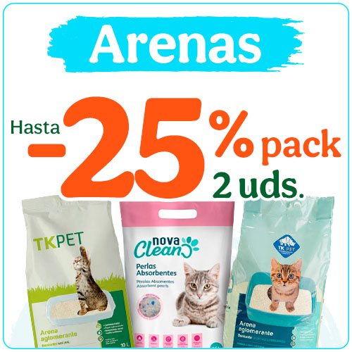 Hasta 25% dto en packs de 2 arenas.