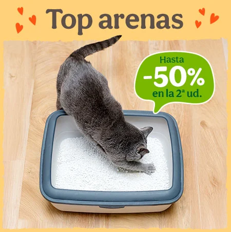 Arenas para gatos: Hasta 50% de descuento en la segunda unidad.