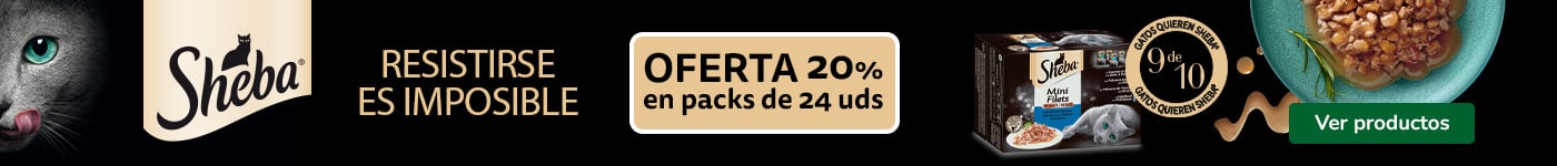 Sheba: 20% de descuento en pack de 24 unidades de comida húmeda para gato.