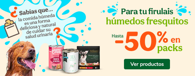 Comida húmeda para perros: Hasta 50% de descuento en packs seleccionados.